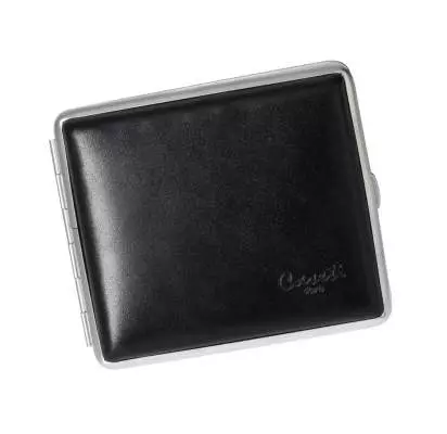 Produktbild: Zigarettenetui Caseti Leder schwarz 18er schräg