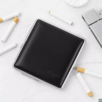 Produktbild: Zigarettenetui Caseti Leder schwarz 20er