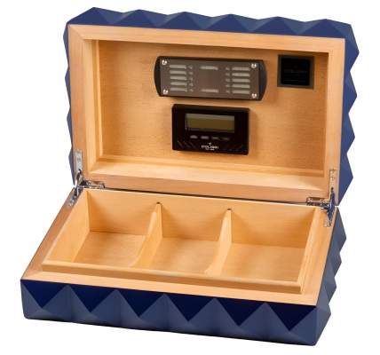 Produktbild: Colibri Humidor Quasar blau matt offen