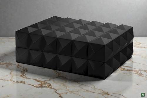 Produktbild: Humidor Quasar schwarz matt auf dem Tisch