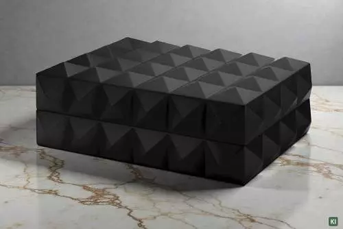 Produktbild: Humidor Quasar schwarz matt auf dem Tisch