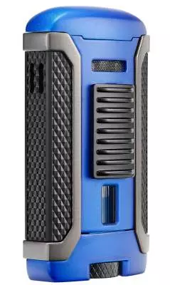 Produktbild: Colibri Apex II Feuerzeug blau-schwarz seitlich