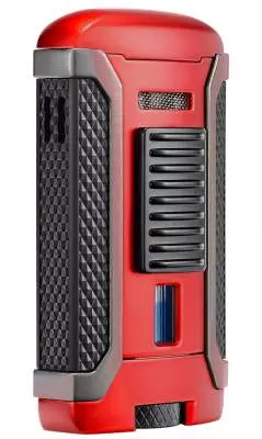Produktbild: Colibri Apex Feuerzeug rot metallic schwarz seitlich