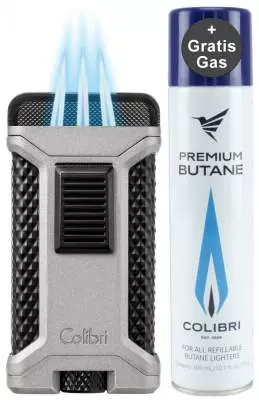 Produktbild: Colibri Ascari anthrazit schwarz Feuerzeug