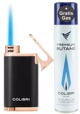 Produktbild: Colibri Belmont schwarz rosegold Feuerzeug