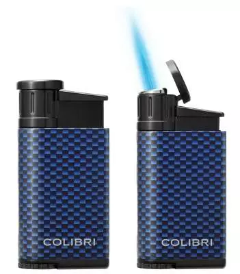 Colibri Evo Carbon Design blau Feuerzeug