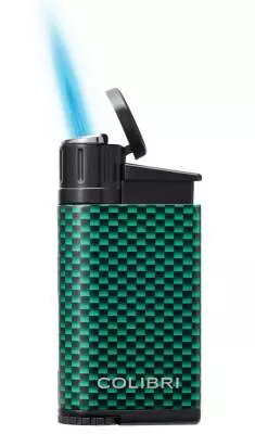 Produktbild: Colibri Evo grün Carbon Design Feuerzeug mit Flamme