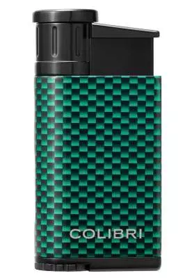 Produktbild: Colibri Evo grün Carbon Design Feuerzeug vorne
