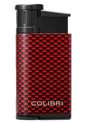 Produktbild: Colibri Evo rot Carbon Design Feuerzeug vorne