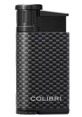 Produktbild: Colibri Evo schwarz Carbon Design Feuerzeug vorne