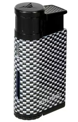 Produktbild: Colibri Evo silber Carbon Design Feuerzeug