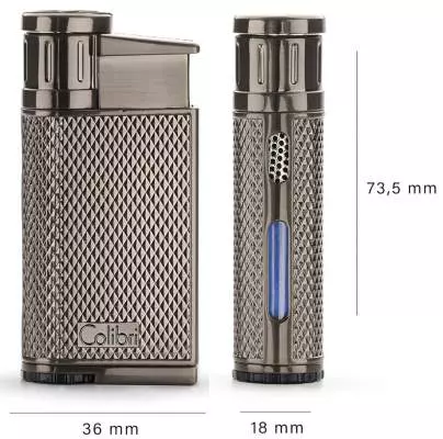 Produktbild: Colibri Evo gun farbend Feuerzeug Abmessungen