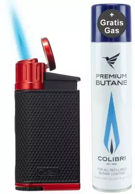 Produktbild: Colibri Evo schwarz-rot Feuerzeug mit Gas