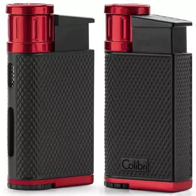 Produktbild: Colibri Evo schwarz-rot Feuerzeug seitlich