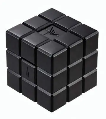 Produktbild: Colibri Heritage Cube schwarz Tischfeuerzeug seitlich