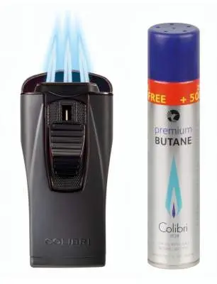Produktbild: Colibri Monaco II Schwarz mit 3-fach Jet-Flamme