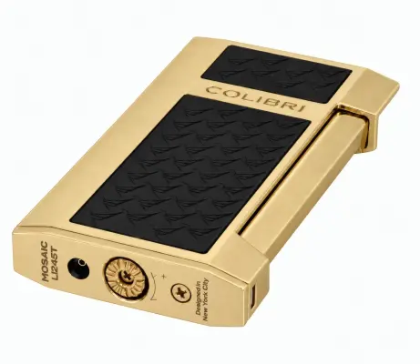 Produktbild: Colibri Mosaic Schwarz / Gold mit breiter Flat Flame Unterseite