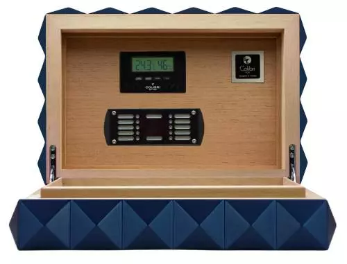 Produktbild: Colibri Humidor Quasar blau offen übereinander