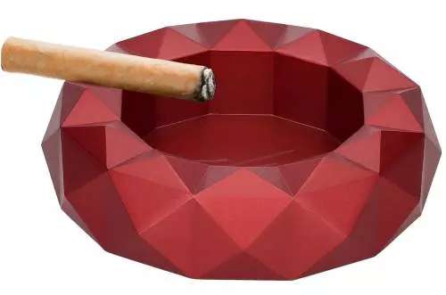 Produktbild: Colibri Quasar rund rot Zigarrenascher mit Zigarre