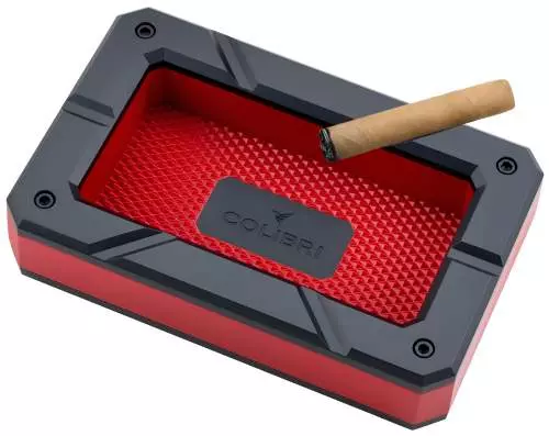 Produktbild: Colibri Rally Zigarrenascher schwarz rot mit Zigarre