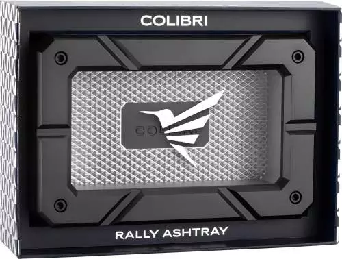 Produktbild: Colibri Rally Zigarrenascher schwarz silber in Verpackung