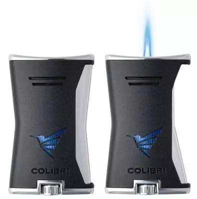 Produktbild: Colibri Slim schwarz-chrom mit 1-fach Jet-Flamme an-aus