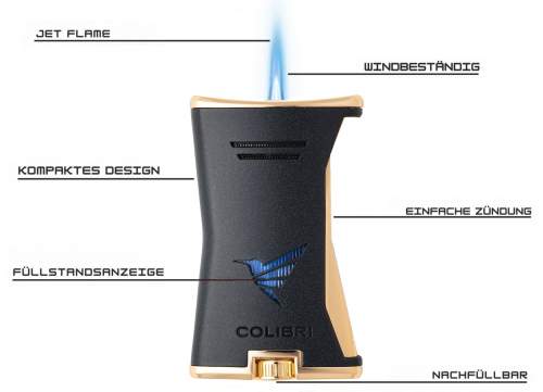 Produktbild: Colibri Slim schwarz-gold mit Beschreibung