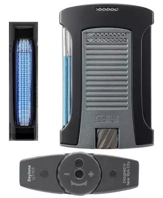 Produktbild: Colibri Daytona II anthrazit schwarz Feuerzeug mehrere Ansichten