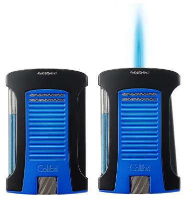 Produktbild: Colibri Daytona II blau schwarz Feuerzeug mit und ohne Flamme