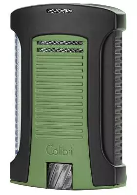 Produktbild: Colibri Daytona II grün schwarz Feuerzeug schräg