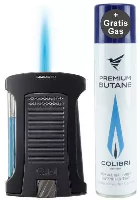 Produktbild: Colibri Daytona II schwarz Feuerzeug mit Jet-Flamme
