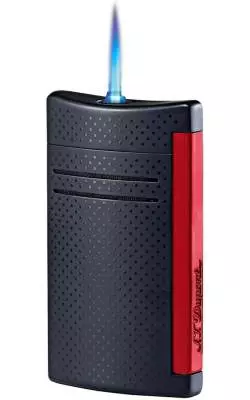 Produktbild: S.T. Dupont MaxiJet Feuerzeug schwarz - rot mit Flamme