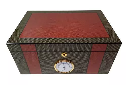 Produktbild: Humidor Carbondesign grün/orange 563113 vorne oben