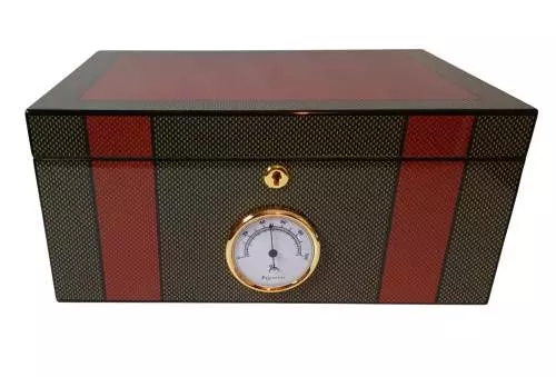 Produktbild: Humidor Carbondesign grün/orange 563113 vorne