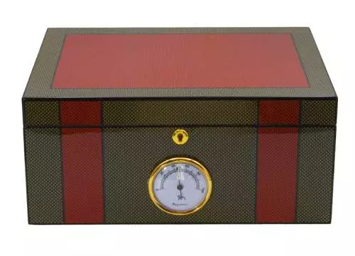 Produktbild: Humidor Carbondesign grün/orange 563113 vorne