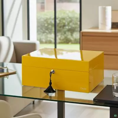 Produktbild: Humidor Caseti Paris gelb im Wohnzimmer