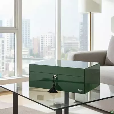 Produktbild: Humidor Caseti Paris grün im Wohnzimmer