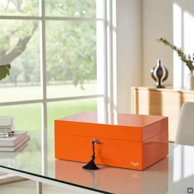 Produktbild: Humidor Caseti Paris orange im Wohnzimmer