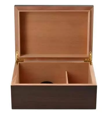 Produktbild: Humidor Walnuss Dekor vorne offen