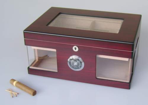 Produktbild: Angelo Humidor  3 Sichtfenster Holzdekor