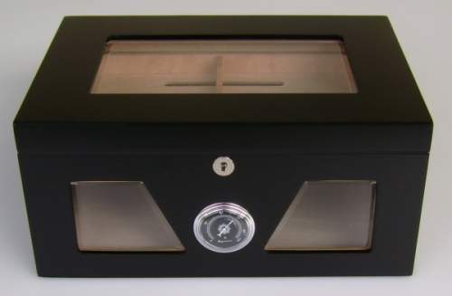 Produktbild: Angelo Humidor  3 Sichtfenster schwarz