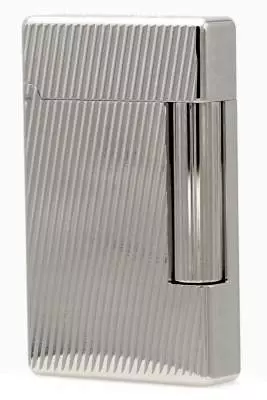 S.T. Dupont Feuerzeug Initial silber diagonale Streifen