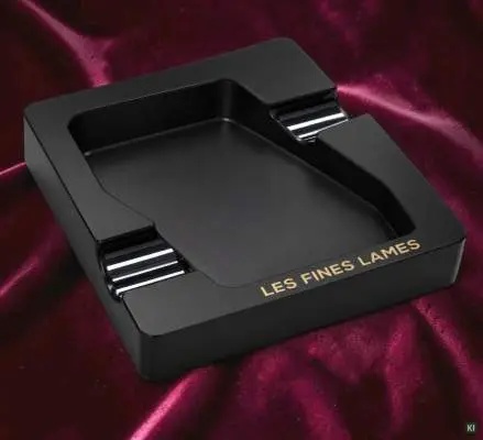 Produktbild: Les Fines Lames DYAD Black Obsidian Zigarrenascher schräg