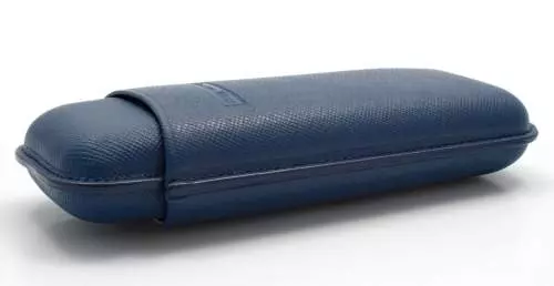 Zigarren Schiebe Etui Leder Dante blau für 2 Zigarren