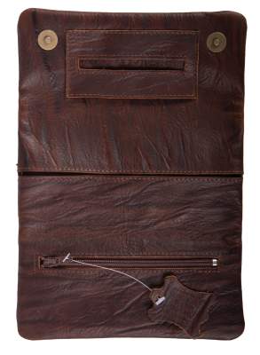 Produktbild: Mestango Waves Kalbsleder braun Tabaktasche Drehertasche Tabakbeutel