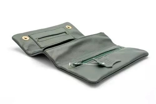 Produktbild: Mestango Frost in Leder grün 2016-5 Tabaktasche Drehertasche offen