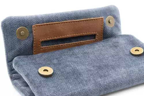 Produktbild: Mestango Terra 1014-6 jeansblau Drehertasche vorne halb offen