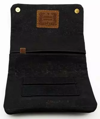 Produktbild: Original Kavatza Black Deluxe Kork schwarz TPC41CR Tabaktasche offen