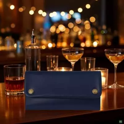 Produktbild: Original Kavatza Blue Marlin Deluxe TR07CR Leder Tabaktasche auf Bartisch