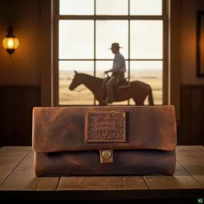 Produktbild: Kavatza Buckaroo Deluxe P 05RO Leder dunkelbraun Joint Tasche Cowboy Szene